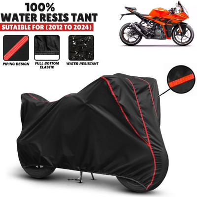 Mwiss Waterproof Two Wheeler Cover for KTM(RC 390, Black, Red)