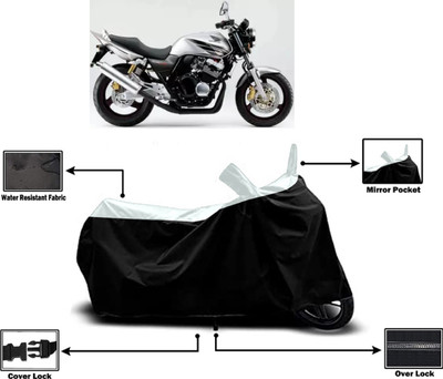 Amexride Two Wheeler Cover for Honda(CB 400, White)