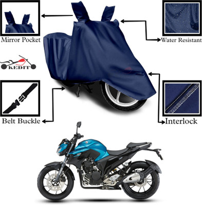 KEDIT Two Wheeler Cover for Yamaha(FZ S FI (V 2.0), Blue)