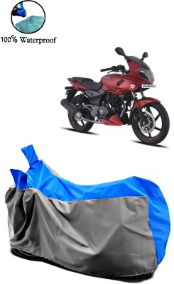 Autofly Waterproof Two Wheeler Cover for Bajaj(Pulsar 220F, Grey, Blue)