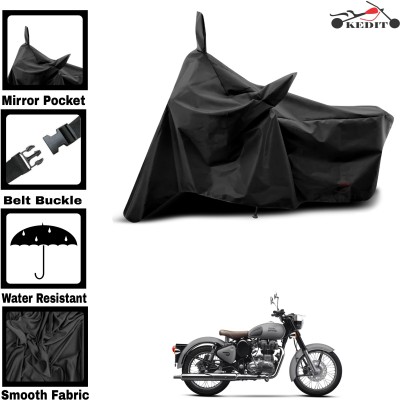 KEDIT Two Wheeler Cover for Royal Enfield(Classic 350, Black)