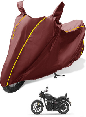 MOCKHE Waterproof Two Wheeler Cover for Royal Enfield(Meteor 350, Maroon)