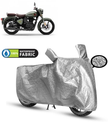 PAGORA Waterproof Two Wheeler Cover for Royal Enfield(Classic 350 Signals, Silver)