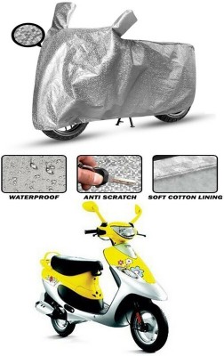 Ascension Waterproof Two Wheeler Cover for TVS(Scooty Pep Plus, Silver)