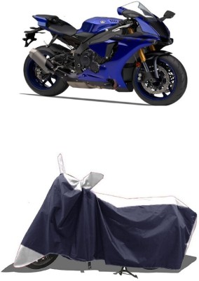 SUGASHRI Waterproof Two Wheeler Cover for Yamaha(YZF R1, White, Blue)