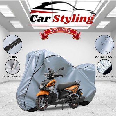 Car Styling Waterproof Two Wheeler Cover for Yamaha(RayZR 125 BS6, Silver, Black)