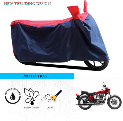 ANTHUB Waterproof Two Wheeler Cover for Royal Enfield(Bullet Electra Twinspark, Black, Red)
