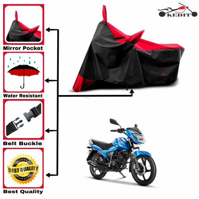 AASHTIK MART Two Wheeler Cover for TVS(Victor GLX, Red, Black)