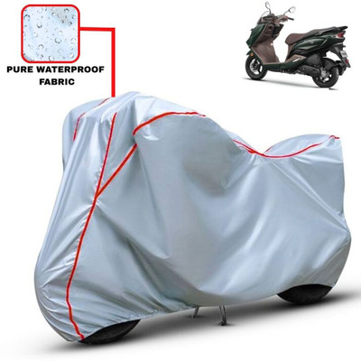 Delphinium Waterproof Two Wheeler Cover for Suzuki(Burgman Electric, Silver, Red)