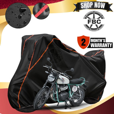 FBC Waterproof Two Wheeler Cover for Royal Enfield(650 NK BS6, Black, Red)