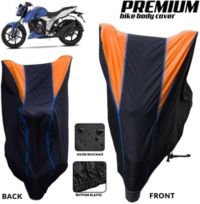 MADAFIYA Two Wheeler Cover for TVS(Apache RTR 160, Black, Orange, Blue)
