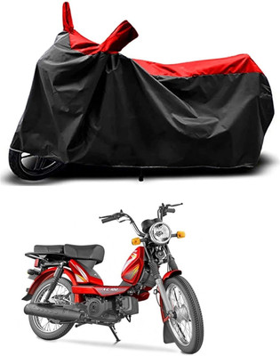 KEDIT Two Wheeler Cover for TVS(XL 100 Heavy Duty, Red, Black)