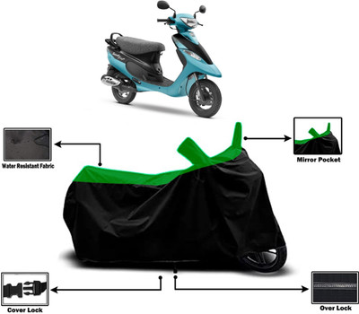 Amexride Two Wheeler Cover for TVS(Scooty Pep Plus BS6, Green)