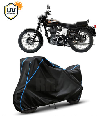 RRZ Waterproof Two Wheeler Cover for Royal Enfield(Bullet 350, Black, Blue)