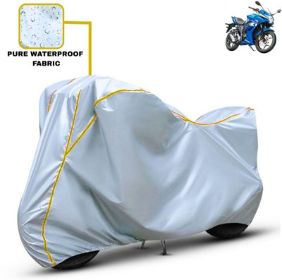 Delphinium Waterproof Two Wheeler Cover for Suzuki(Gixxer SF, Silver)