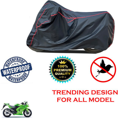 THE REAL ARV Waterproof Two Wheeler Cover for Kawasaki(Ninja 250, Black)