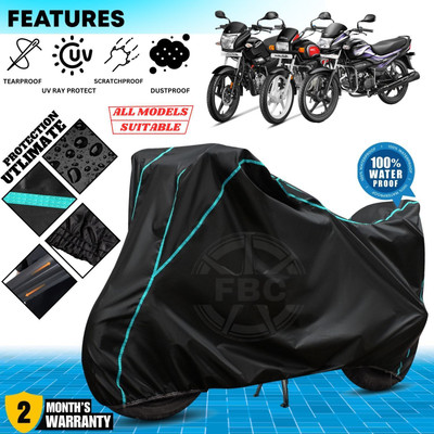 AUTOCAD Waterproof Two Wheeler Cover for Hero(Super Splendor, Black, Blue)