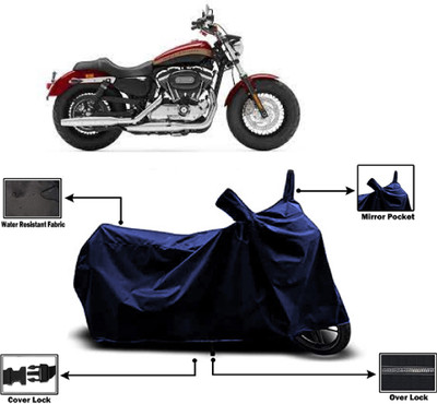 Amexride Two Wheeler Cover for Harley Davidson(1200 Custom, Blue)