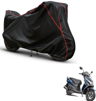 Love Me Two Wheeler Cover for Honda(Dio, Black, Red)