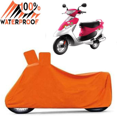 Autoinnovation Waterproof Two Wheeler Cover for TVS(Scooty Pep Plus, Orange)