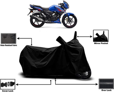 Amexride Two Wheeler Cover for TVS(Apache RTR 160, Black)