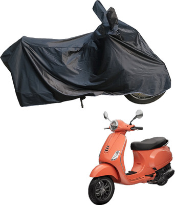 Motodreka Waterproof Two Wheeler Cover for Piaggio(Vespa LX, Black)