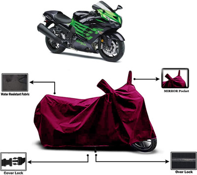 Amexride Two Wheeler Cover for Kawasaki(Ninja ZX 14R BS6, Maroon)