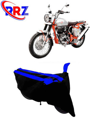 RRZ Waterproof Two Wheeler Cover for Royal Enfield(Bullet Trials 350, Black, Blue)