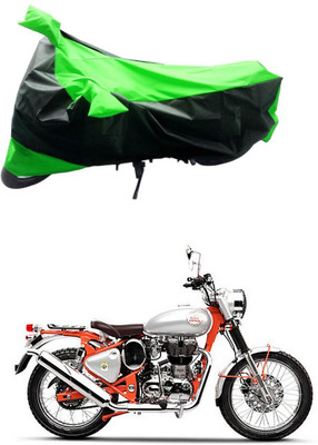 MMSSTAR Waterproof Two Wheeler Cover for Royal Enfield(Bullet Trials 350, Green, Black)