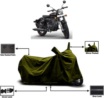 Amexride Two Wheeler Cover for Royal Enfield(350 BS6, Green)