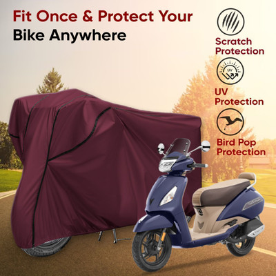 AutoGalaxy Waterproof Two Wheeler Cover for TVS(Jupiter, Maroon)