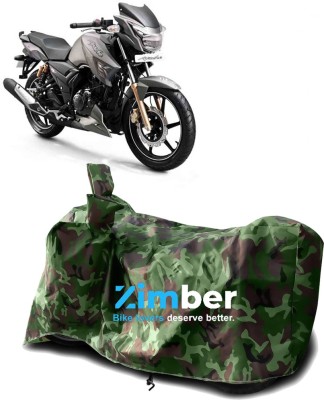 ZIMBER Two Wheeler Cover for TVS(Apache RTR 180, Green)