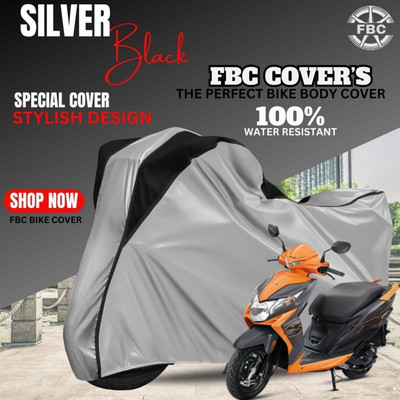 AutoGalaxy Waterproof Two Wheeler Cover for Honda(Dio, Black, Silver)