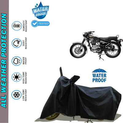 AutoGalaxy Waterproof Two Wheeler Cover for Royal Enfield(Electra Delux, Black)