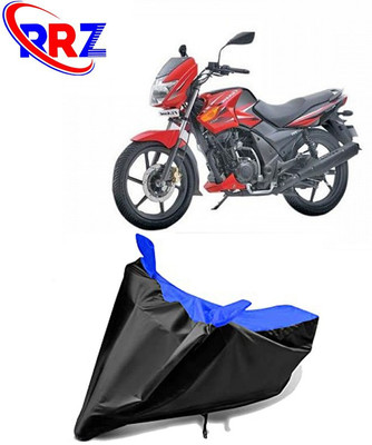 RRZ Waterproof Two Wheeler Cover for TVS(Flame DS 125, Black, Blue)