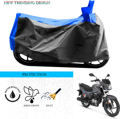 ANTHUB Waterproof Two Wheeler Cover for Hero(New Glamour, Grey, Blue)