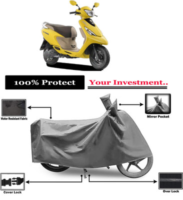 Amexride Two Wheeler Cover for TVS(Scooty Zest 110, Grey)