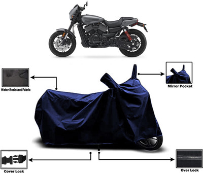 Amexride Two Wheeler Cover for Harley Davidson(Street Rod, Blue)