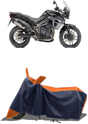 SUGASHRI Waterproof Two Wheeler Cover for Triumph(Tiger 800 XR, Orange, Blue)