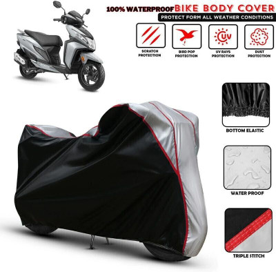 Shiv Kanha Waterproof Two Wheeler Cover for Honda(Dio, Black, Silver)