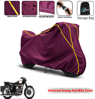 AUTOBIRSA Two Wheeler Cover for Royal Enfield(Bullet 500, Maroon)