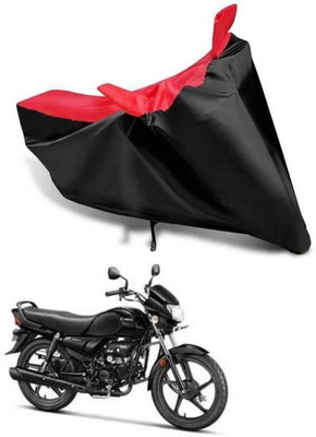RAAMKM Two Wheeler Cover for Hero(HF Deluxe, Red, Black)