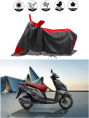 RAQTRO Waterproof Two Wheeler Cover for Suzuki(Avenis 125, Red, Black)