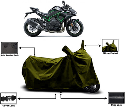 Amexride Two Wheeler Cover for Kawasaki(ZH2 BS6, Green)