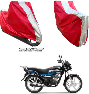 AutoGalaxy Waterproof Two Wheeler Cover for Honda(CD 110 Dream, Silver, Red)