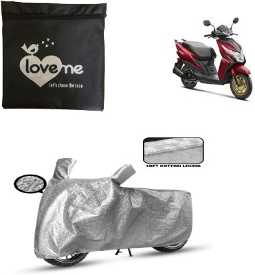 Love Me Two Wheeler Cover for Honda(Dio, Silver)