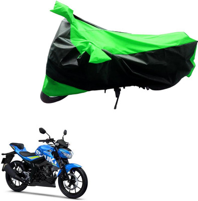 Mdstar Waterproof Two Wheeler Cover for Suzuki(GSX, Black, Green)