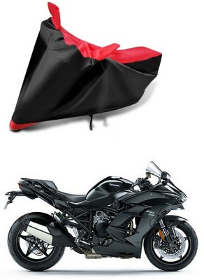 AUTOGARH Two Wheeler Cover for Kawasaki(Ninja H2 SX, Red, Black)