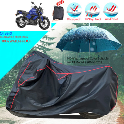 OliverX Waterproof Two Wheeler Cover for Yamaha(FZ-Fi Version 3.0, Black)