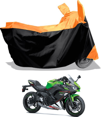 Amexride Two Wheeler Cover for Kawasaki(Ninja 650, Yellow, Black)
